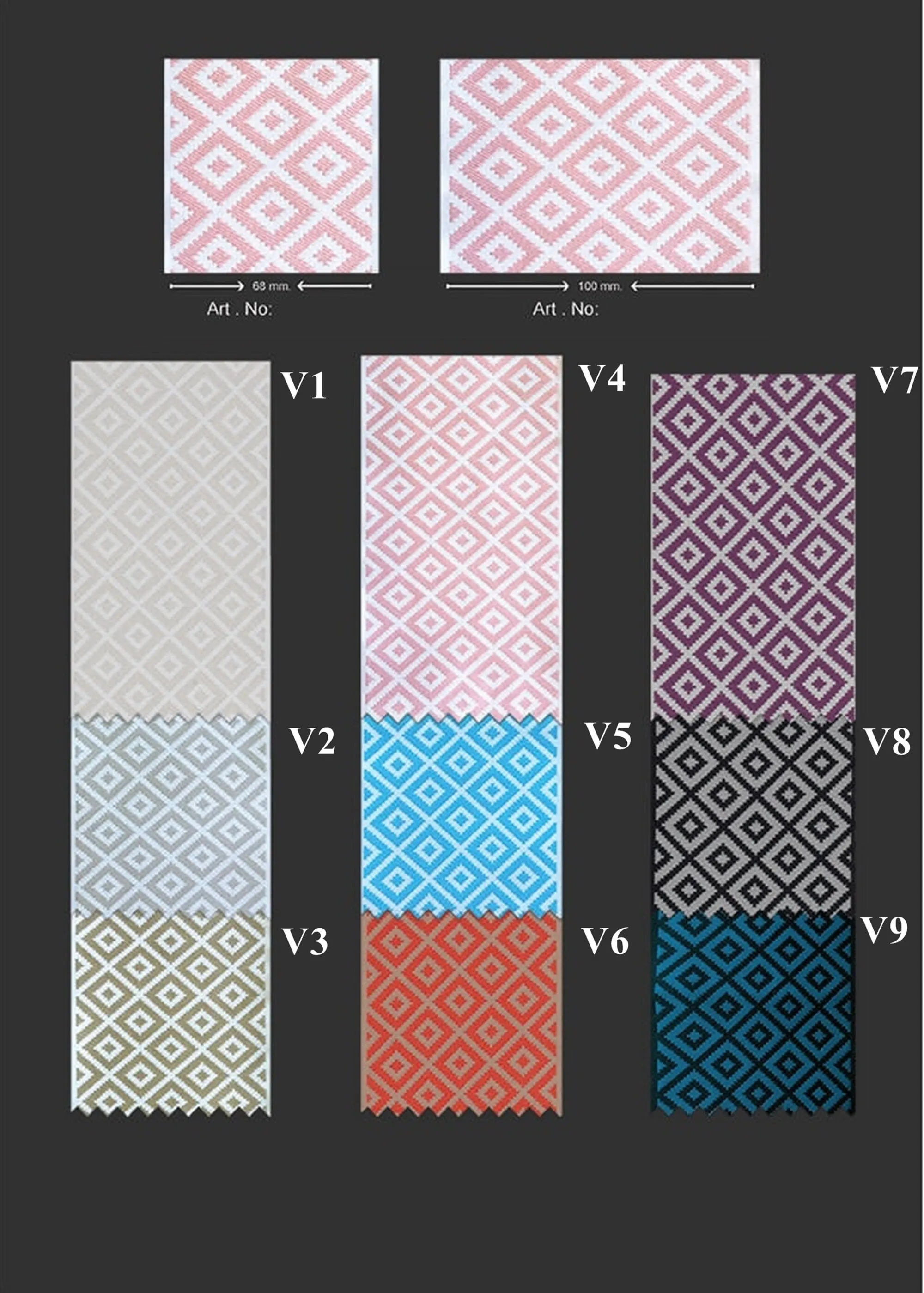 100mm Beige&Cream Mosaic Ribbon for Drapery Banding (3.93 inch), Jacquard Trim, Drapery Banding Tape, Curtain Making Fabric Drape 194 V3