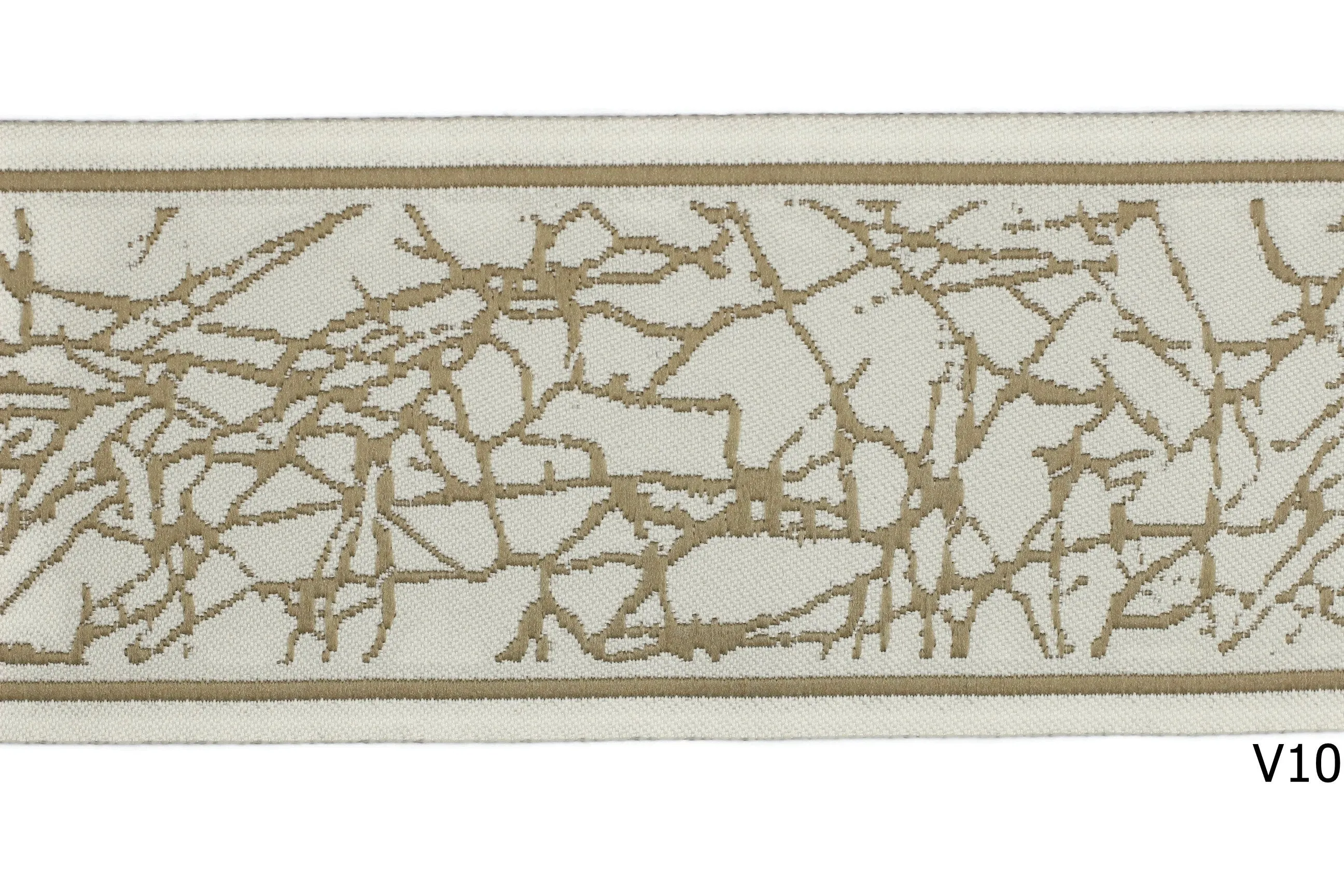 2.75" Roots Embroidered Drapery Trims, 70mm Jacquard Trims, Sewing Trim, Curtain trims, Jacquard Ribbons, Drapery Banding 70031