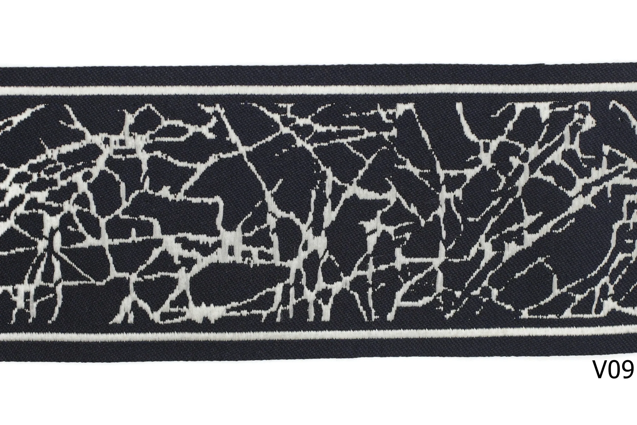 2.75" Roots Embroidered Drapery Trims, 70mm Jacquard Trims, Sewing Trim, Curtain trims, Jacquard Ribbons, Drapery Banding 70031