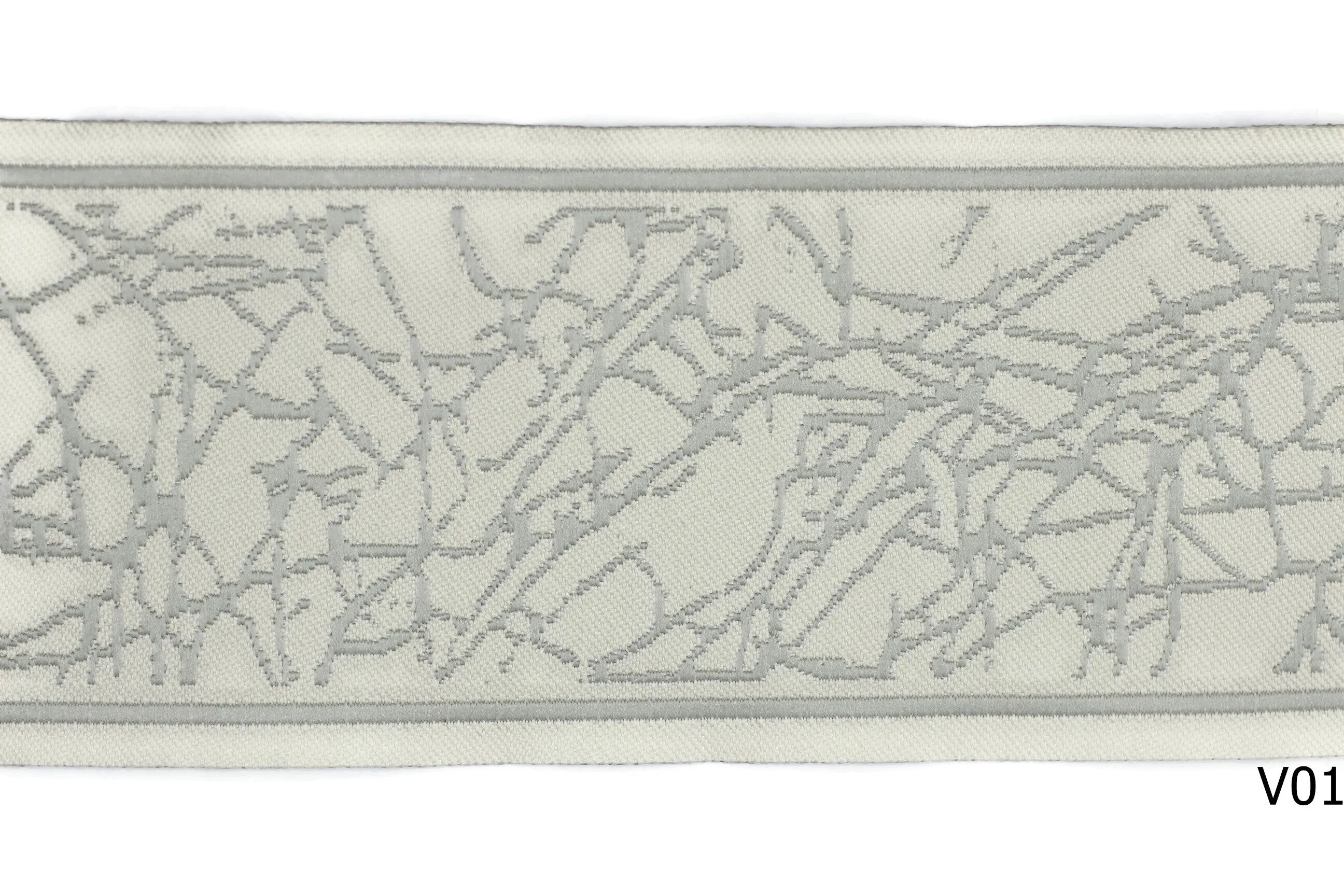 2.75" Roots Embroidered Drapery Trims, 70mm Jacquard Trims, Sewing Trim, Curtain trims, Jacquard Ribbons, Drapery Banding 70031
