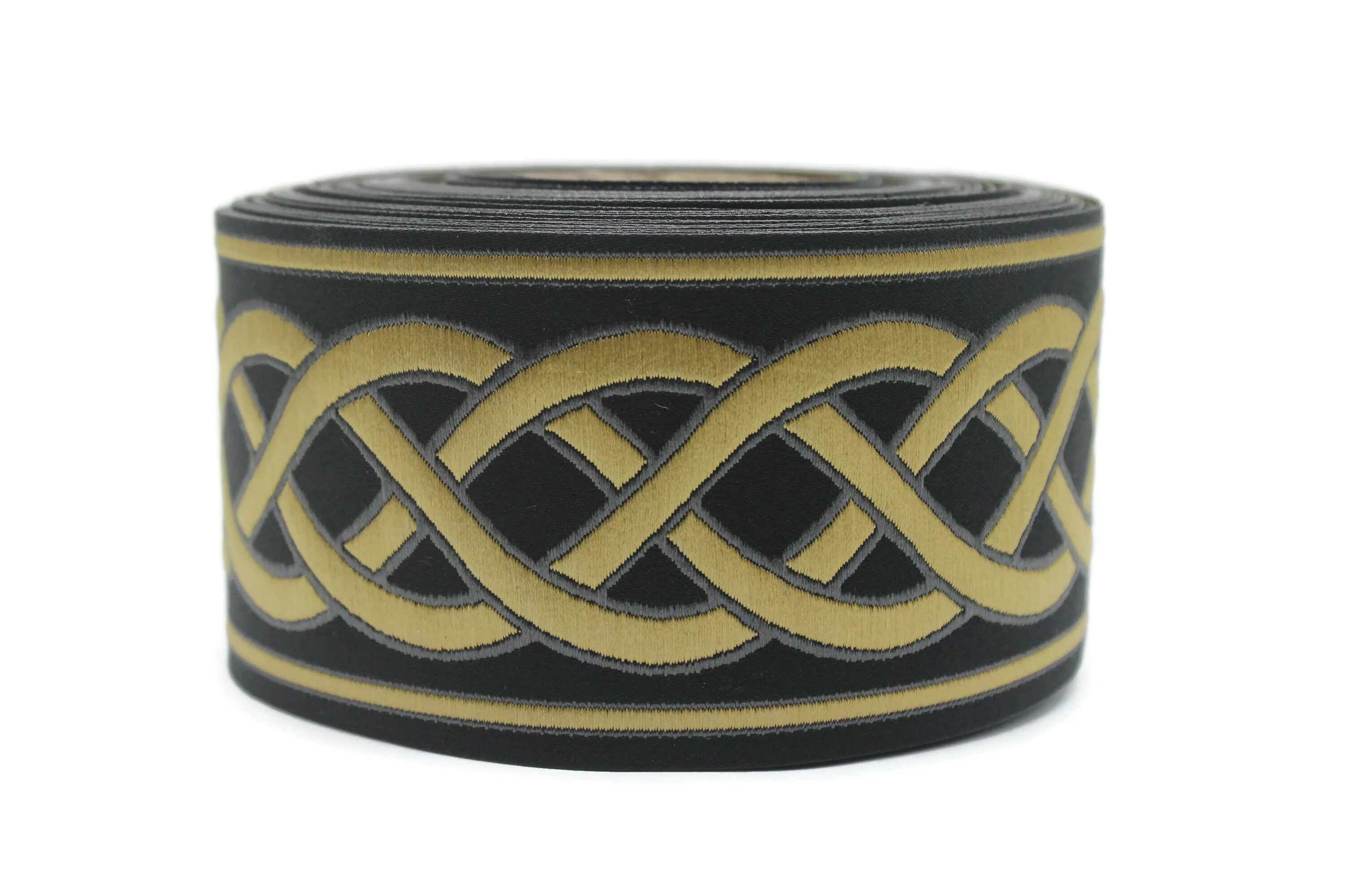 2.75" Spiral Embroidered Drapery Trims, 70mm Jacquard Trims, Sewing Trim, Curtain trims, Jacquard Ribbons, Drapery Banding 70009 C02