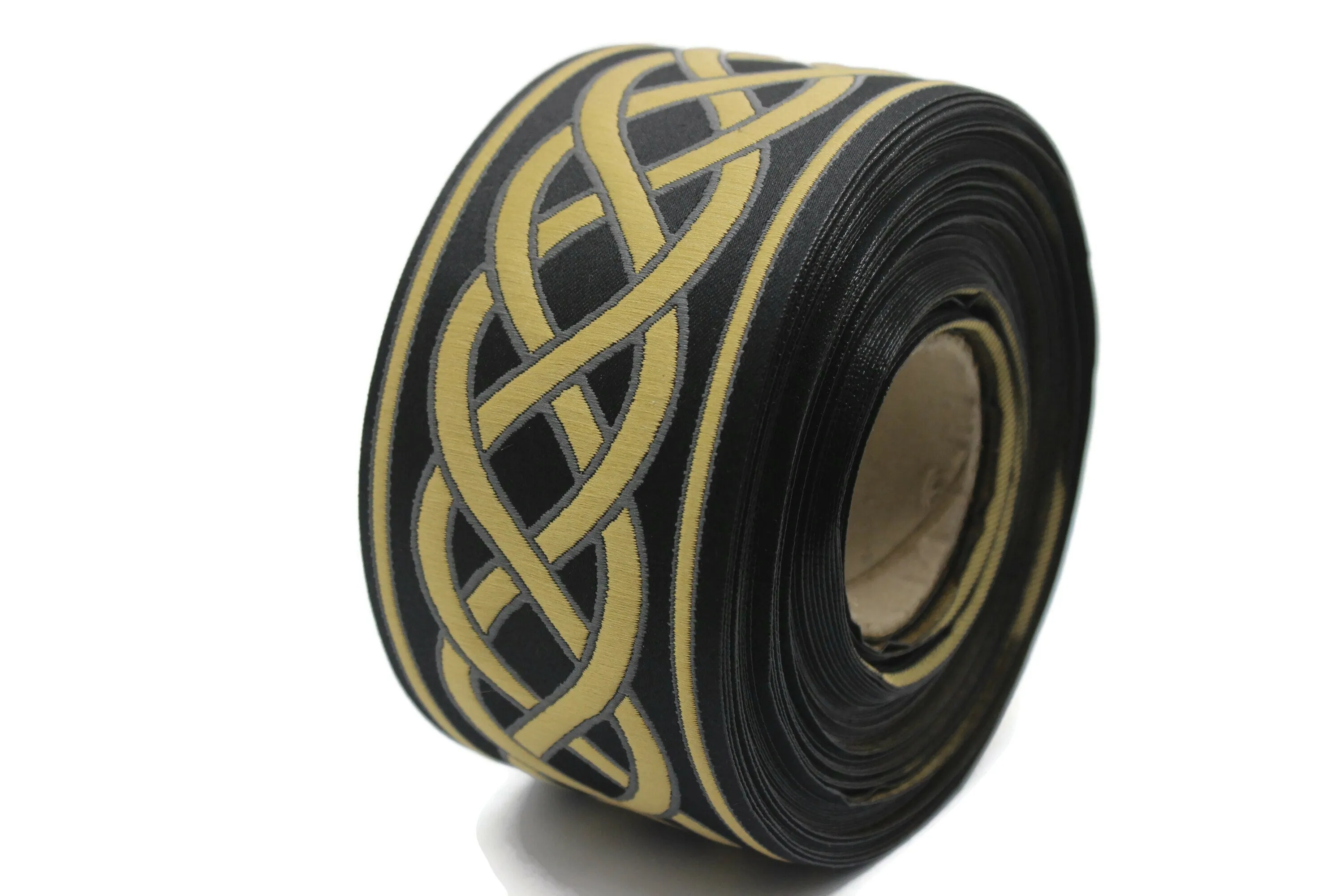 2.75" Spiral Embroidered Drapery Trims, 70mm Jacquard Trims, Sewing Trim, Curtain trims, Jacquard Ribbons, Drapery Banding 70009 C02