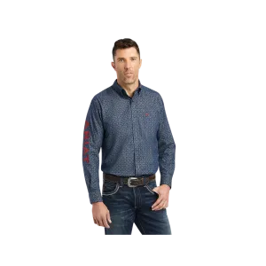 Ariat Men's Team Logo Cassius Button Up Blue Chambray Shirt