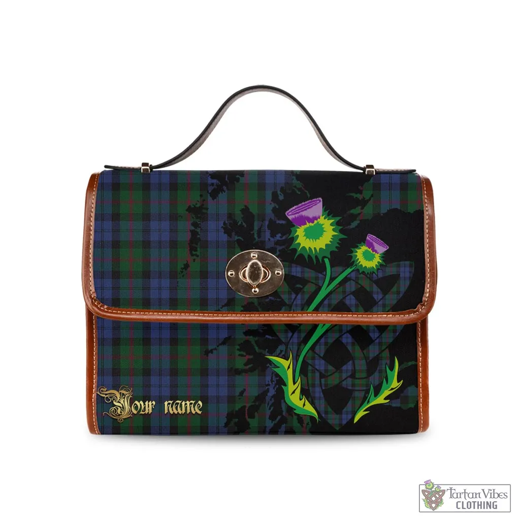 Baird Tartan Waterproof Canvas Bag with Scotland Map and Thistle Celtic Accents