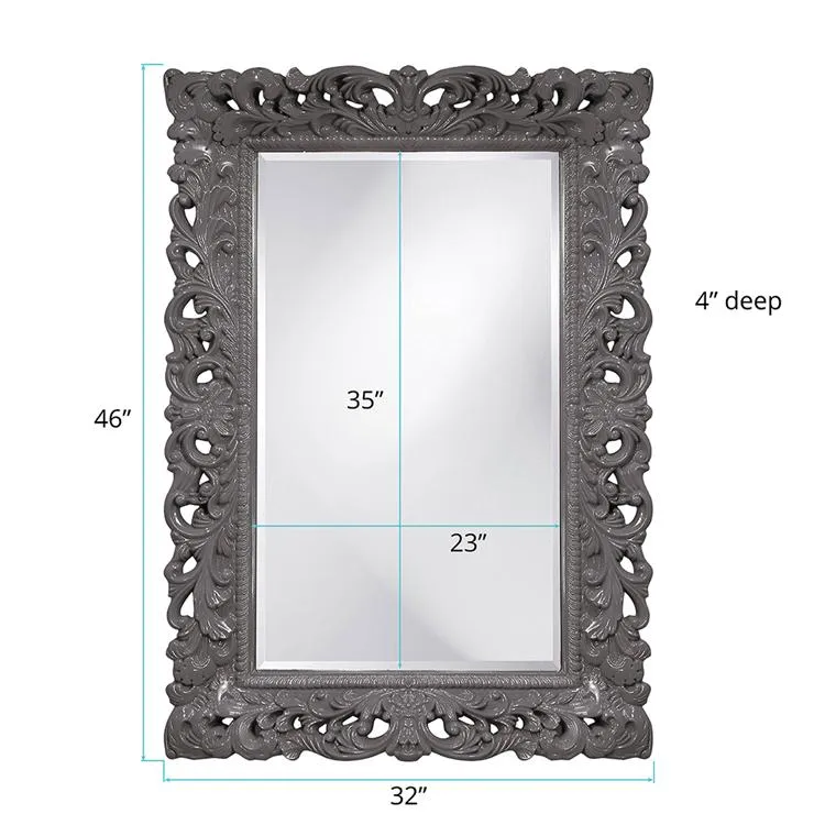 Barcelona Mirror- Glossy Charcoal 33" W x 45" H