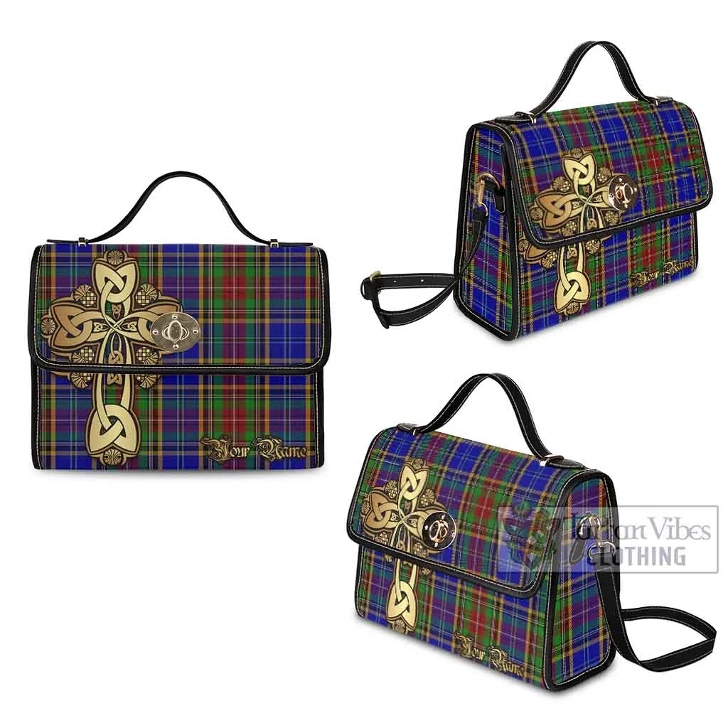 Beattie (Beatty) Tartan Waterproof Canvas Bag Golden Thistle Celtic Cross Style