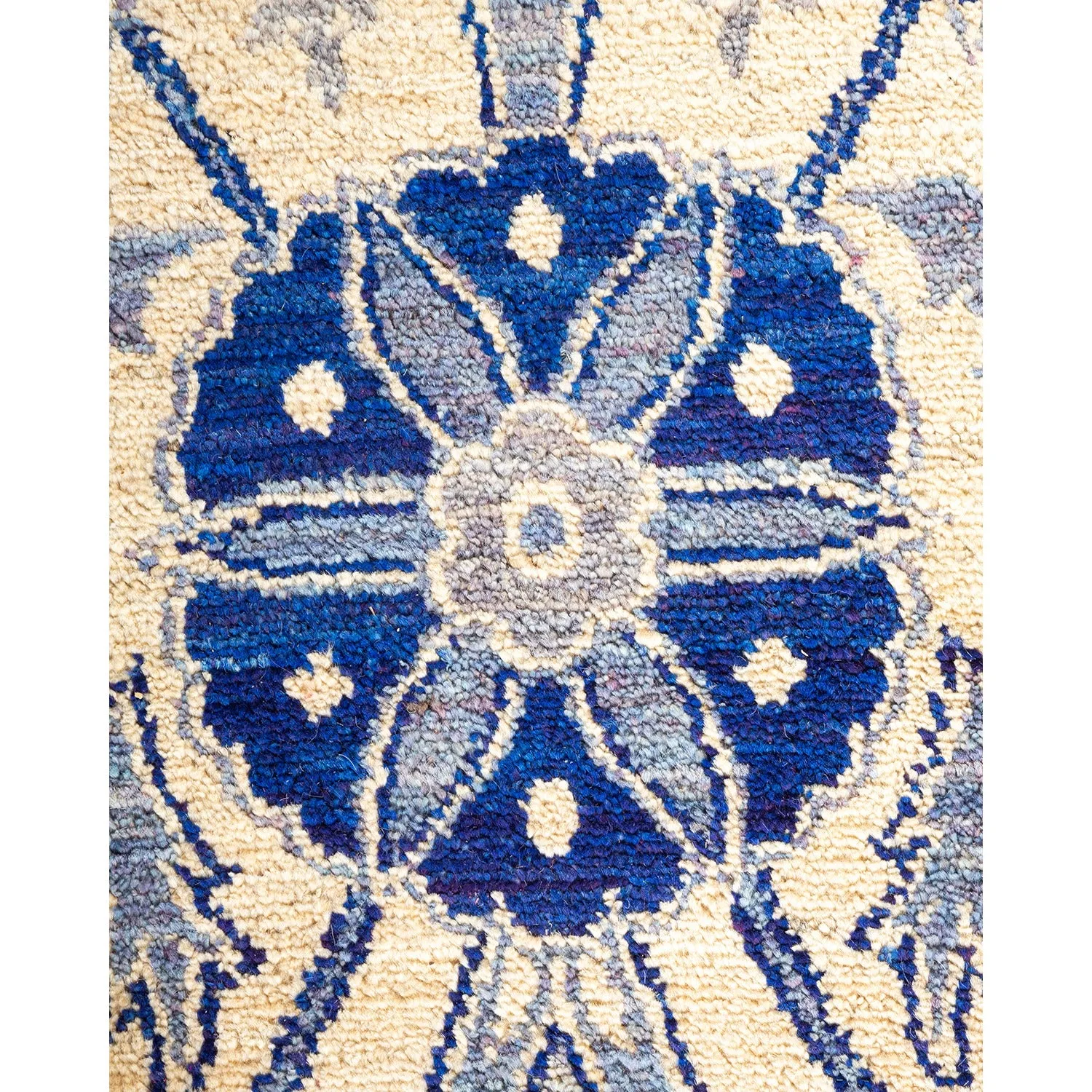 Blue Transitional Wool Rug - 11'10" x 20'9"