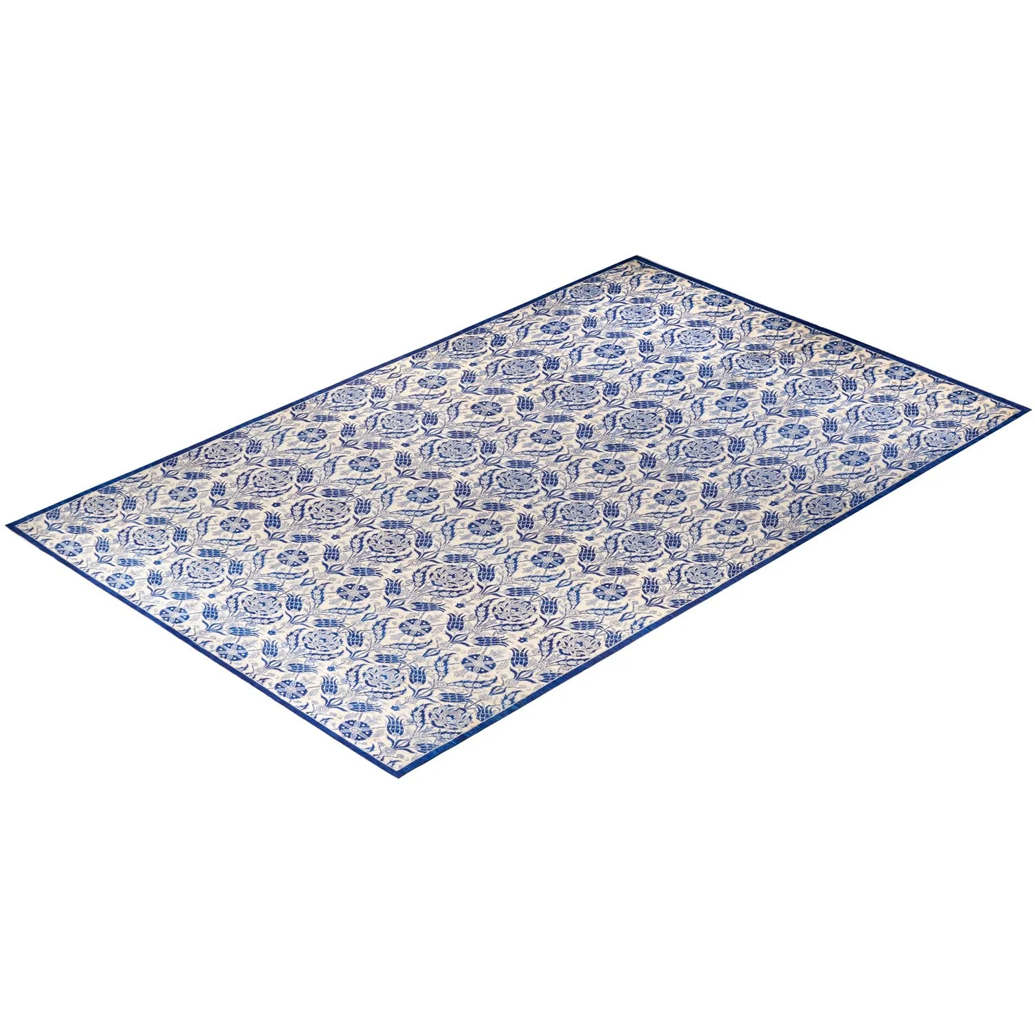 Blue Transitional Wool Rug - 11'10" x 20'9"