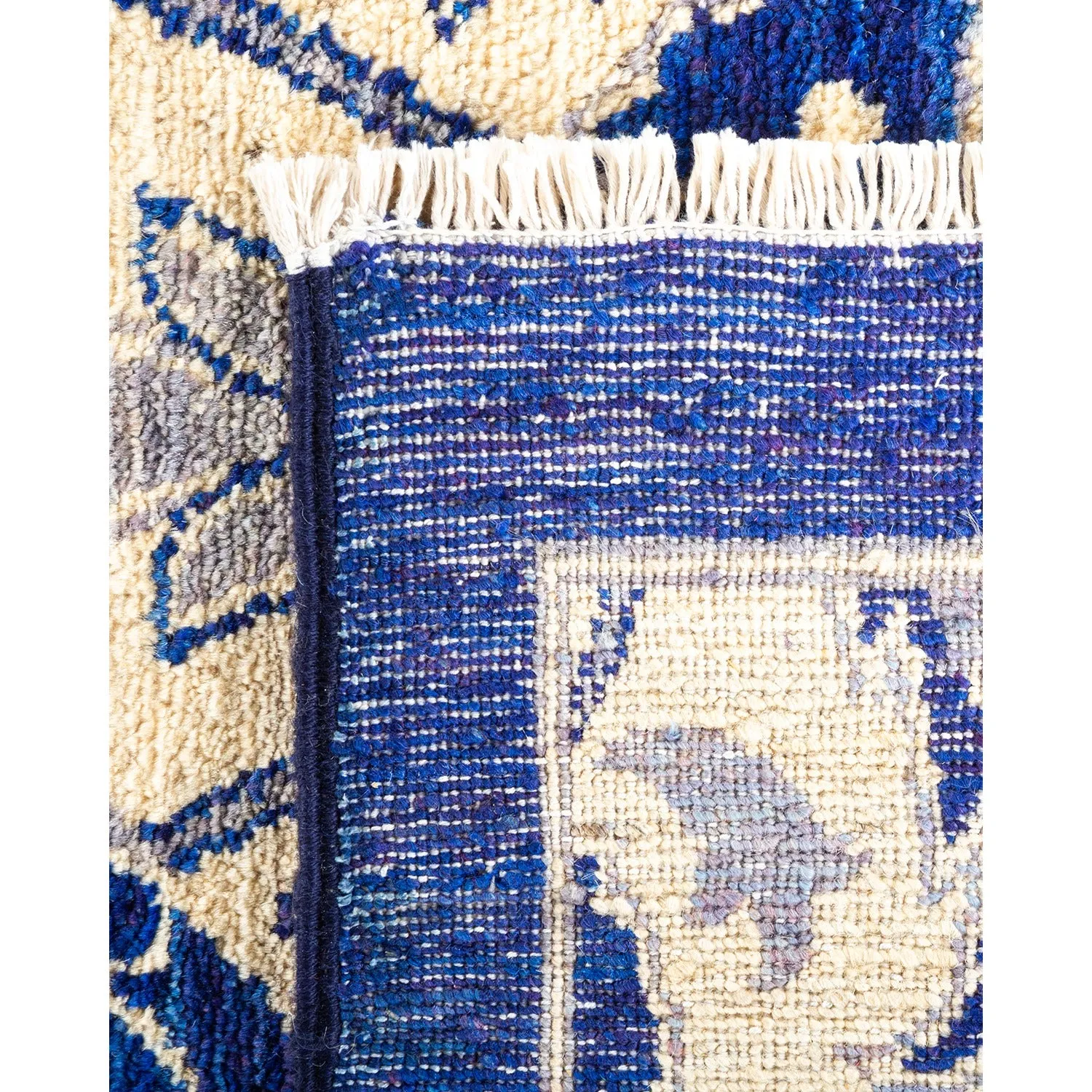 Blue Transitional Wool Rug - 11'10" x 20'9"