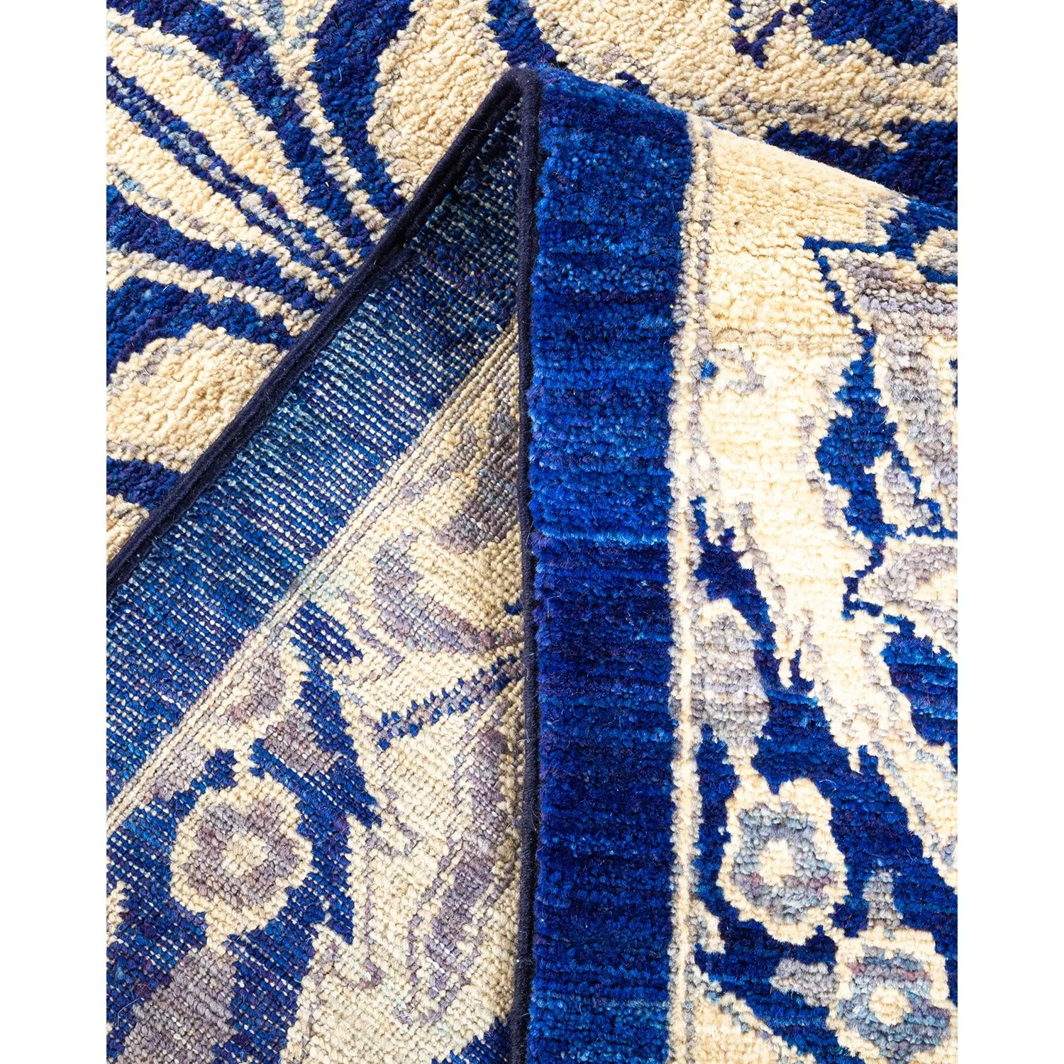 Blue Transitional Wool Rug - 11'10" x 20'9"