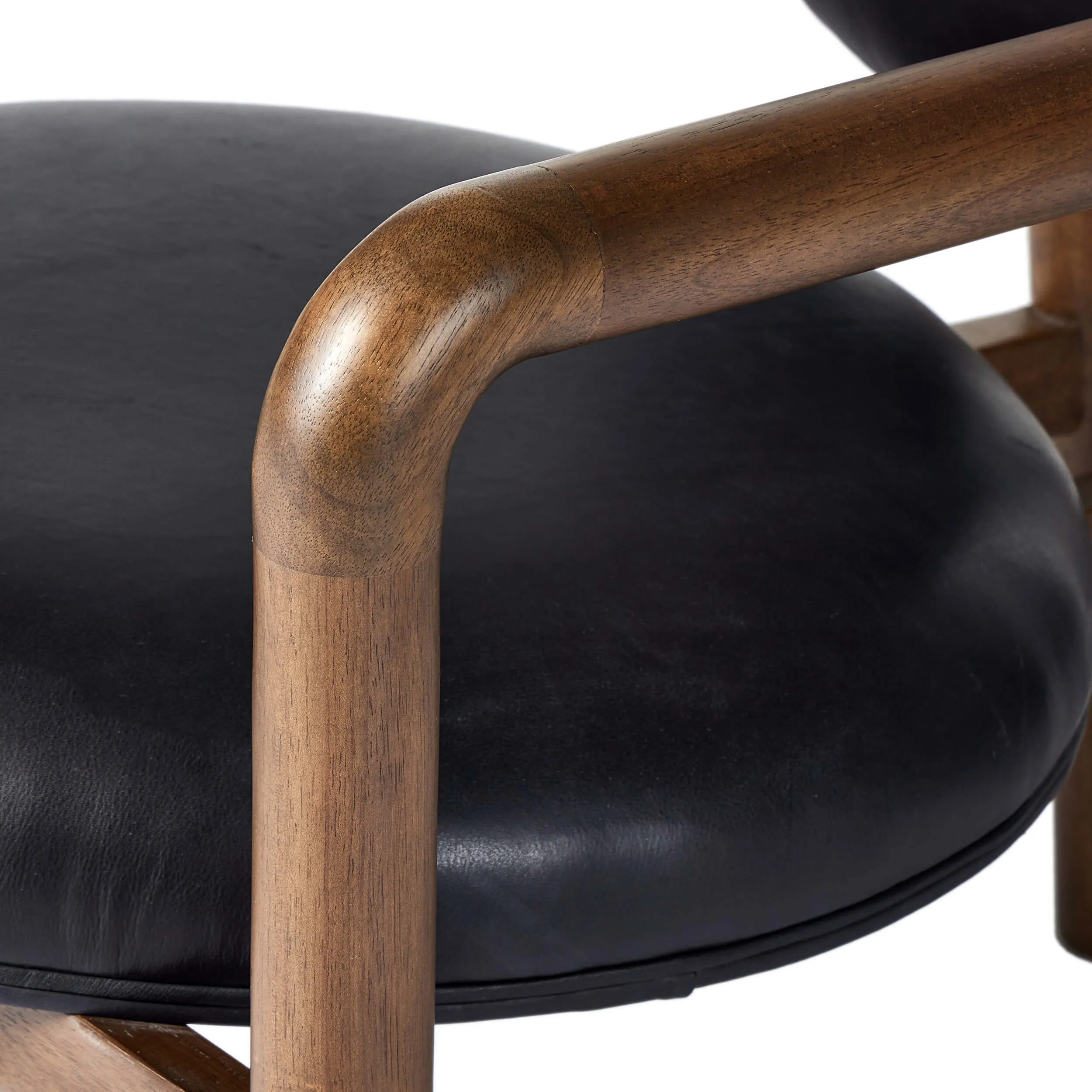 Bria Leather Chair, Heirloom Black
