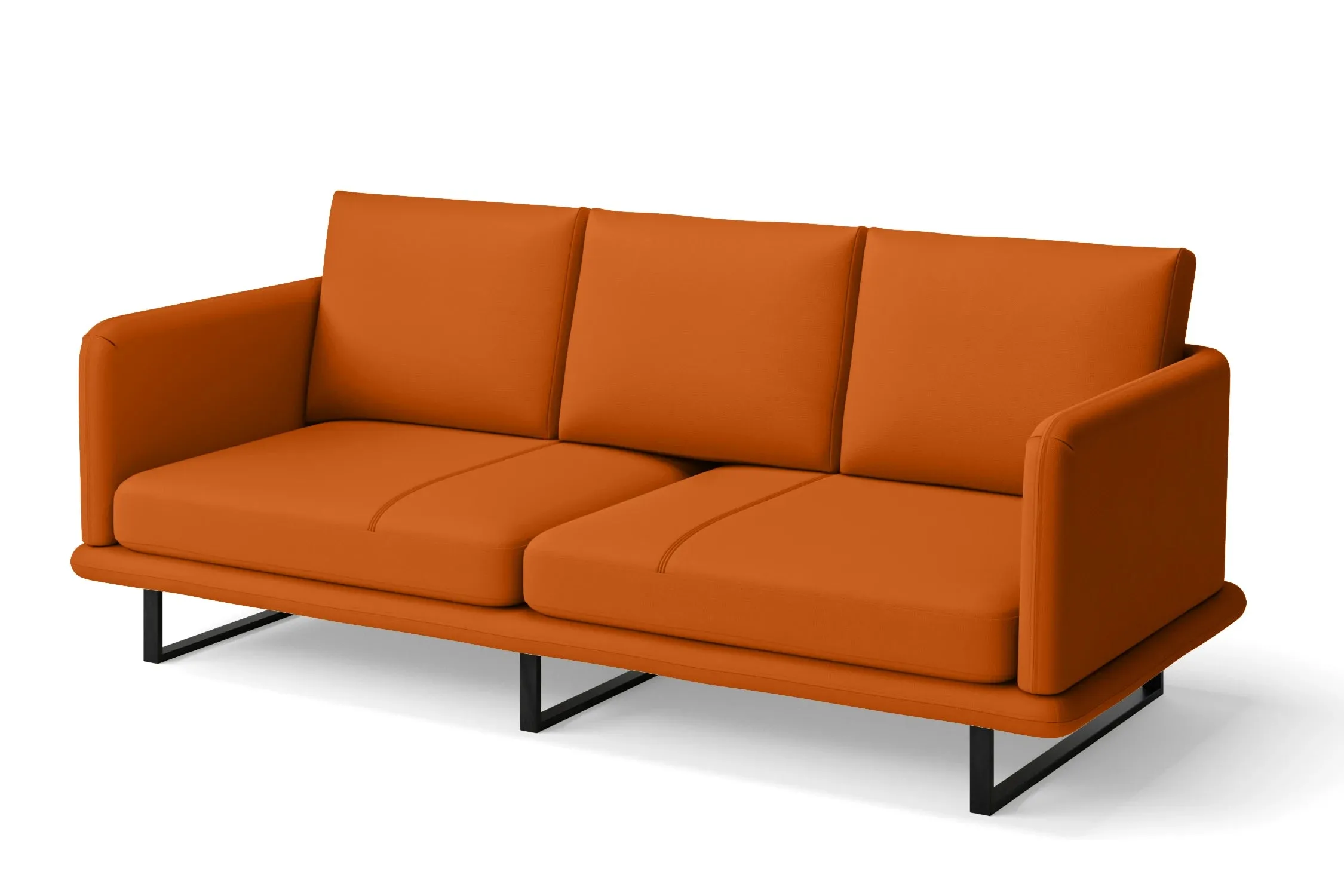 Calabria 3 Seater Sofa Orange Leather