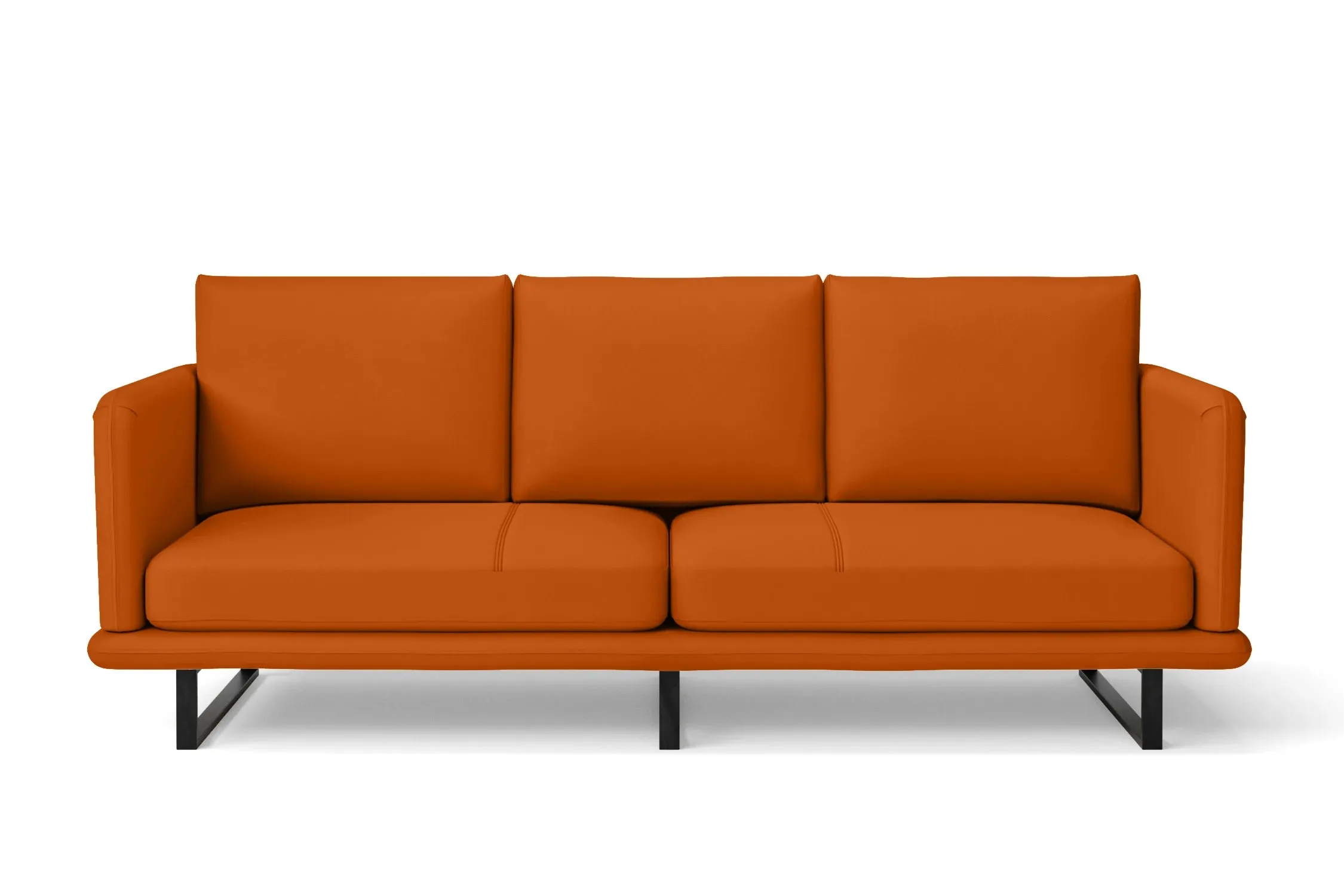 Calabria 3 Seater Sofa Orange Leather