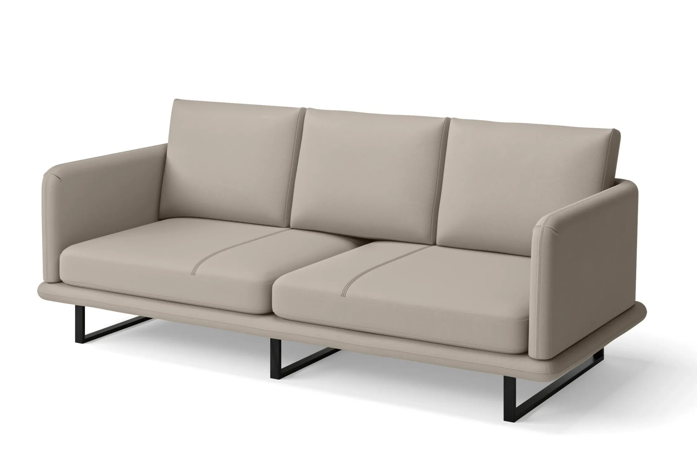 Calabria 3 Seater Sofa Sand Leather