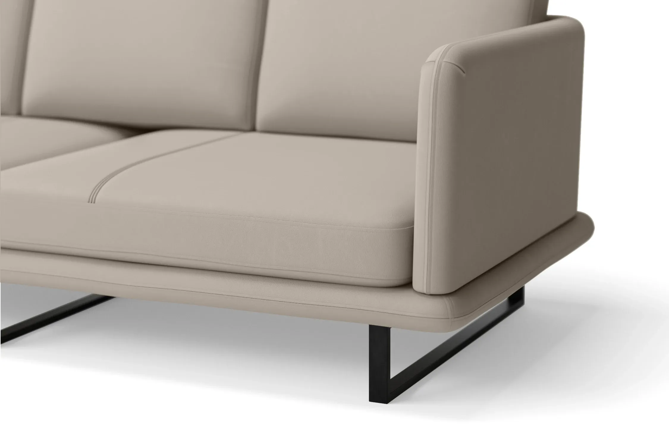 Calabria 3 Seater Sofa Sand Leather