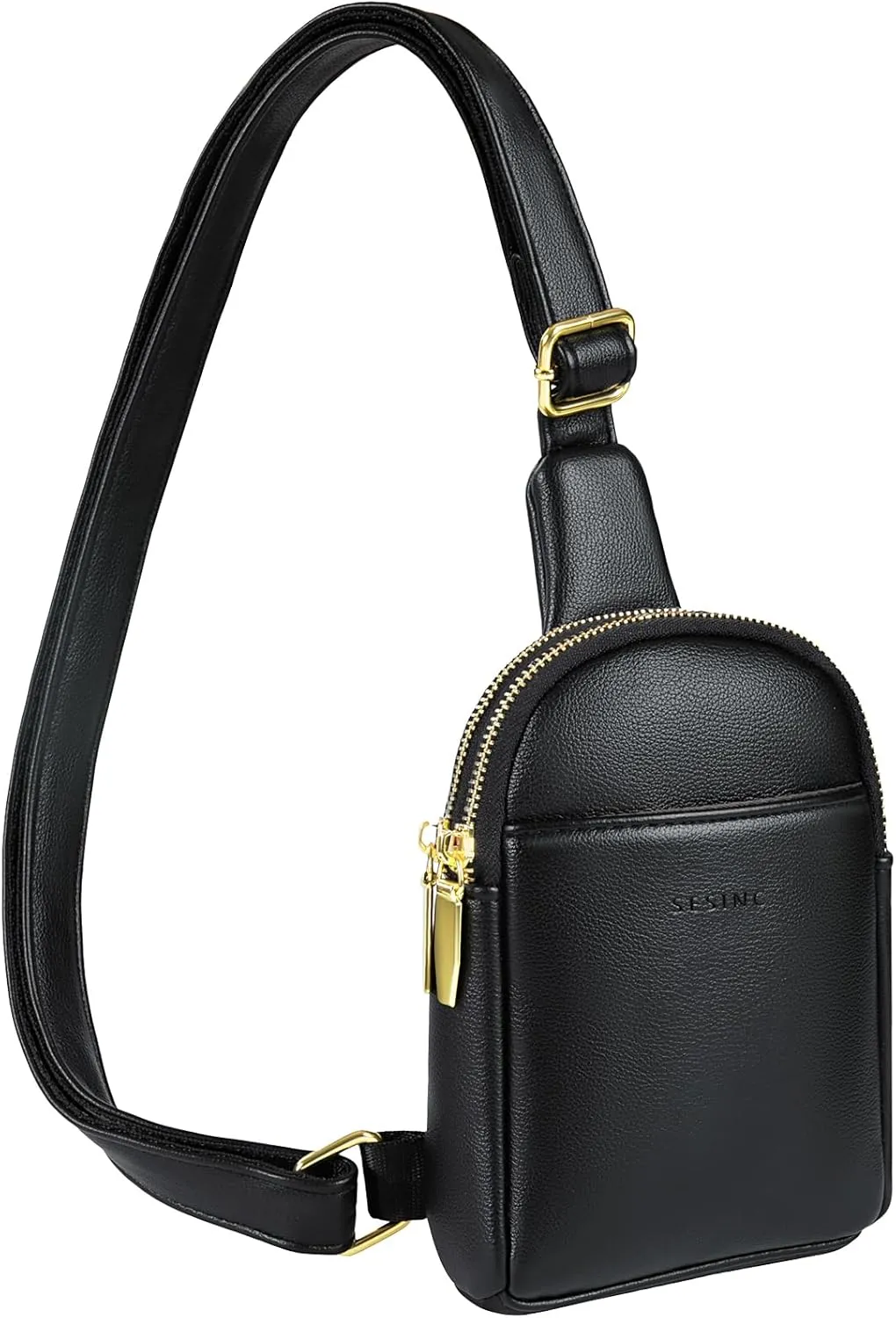 Crossbody Bag for Women, Waterproof Leather Small Sling Bag, Crossbody Fanny Packs for Travel, Adjustable Strap, 3 Pockets, Cross body Bag Purse for Women Men Trendy
