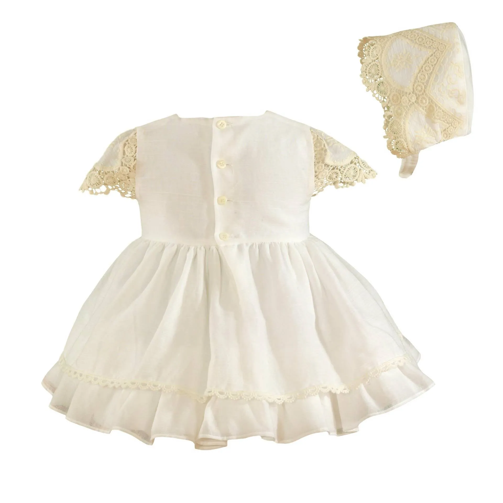 Embroidered Ivory Baby Set