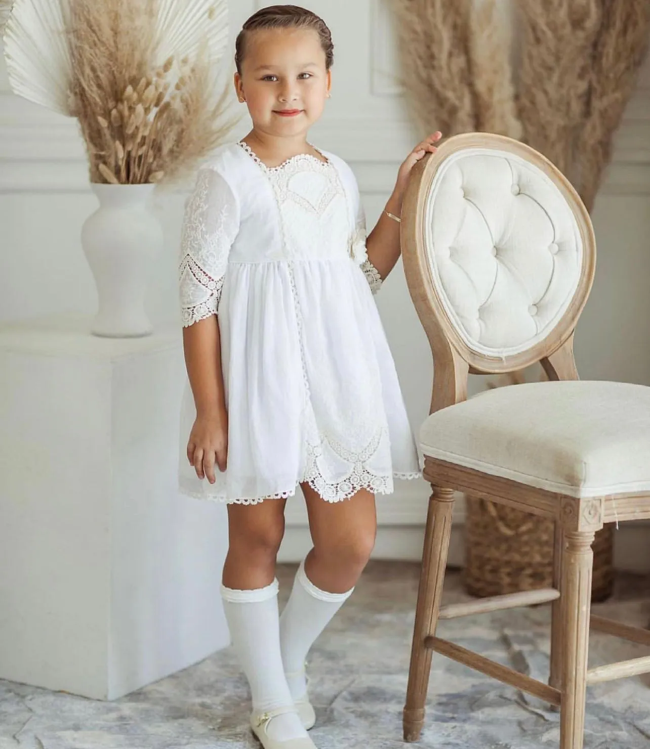 Embroidered Ivory Dress