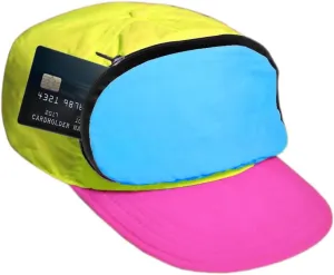 Fanny Pack Hat  Retro 80s/90s Costume Hat with Hidden Zipper Pocket | Adjustable Festival & Rave Cap | Funny 80s Party Accessory & Gag Gift for Men & Women