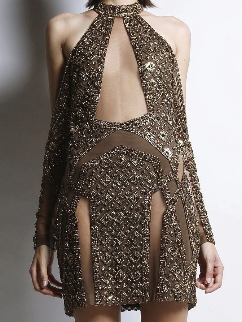 Full Sleeve Embroidered Short Dress Samantha