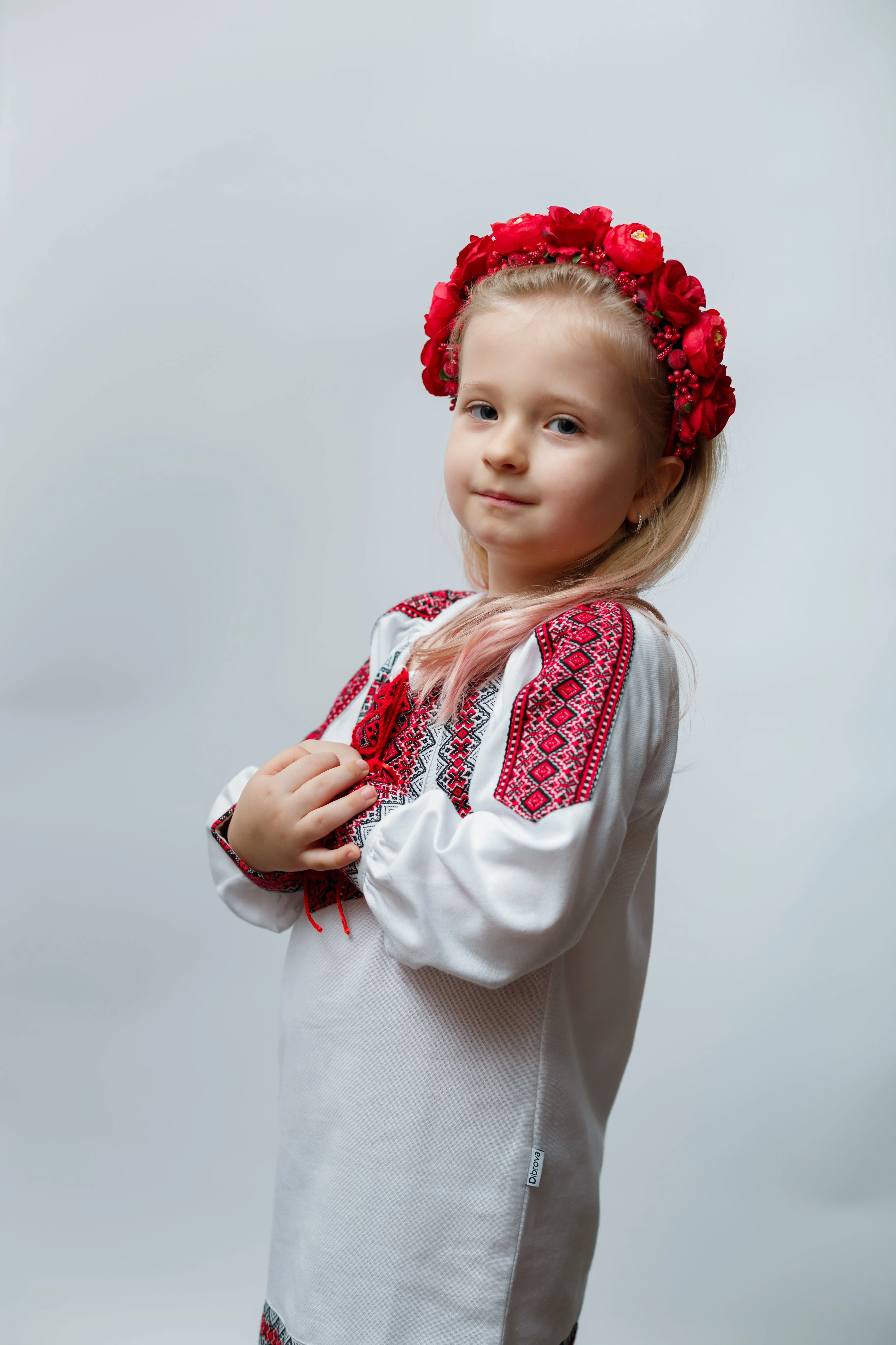 Girl's Dress with Red and Black Embroidery