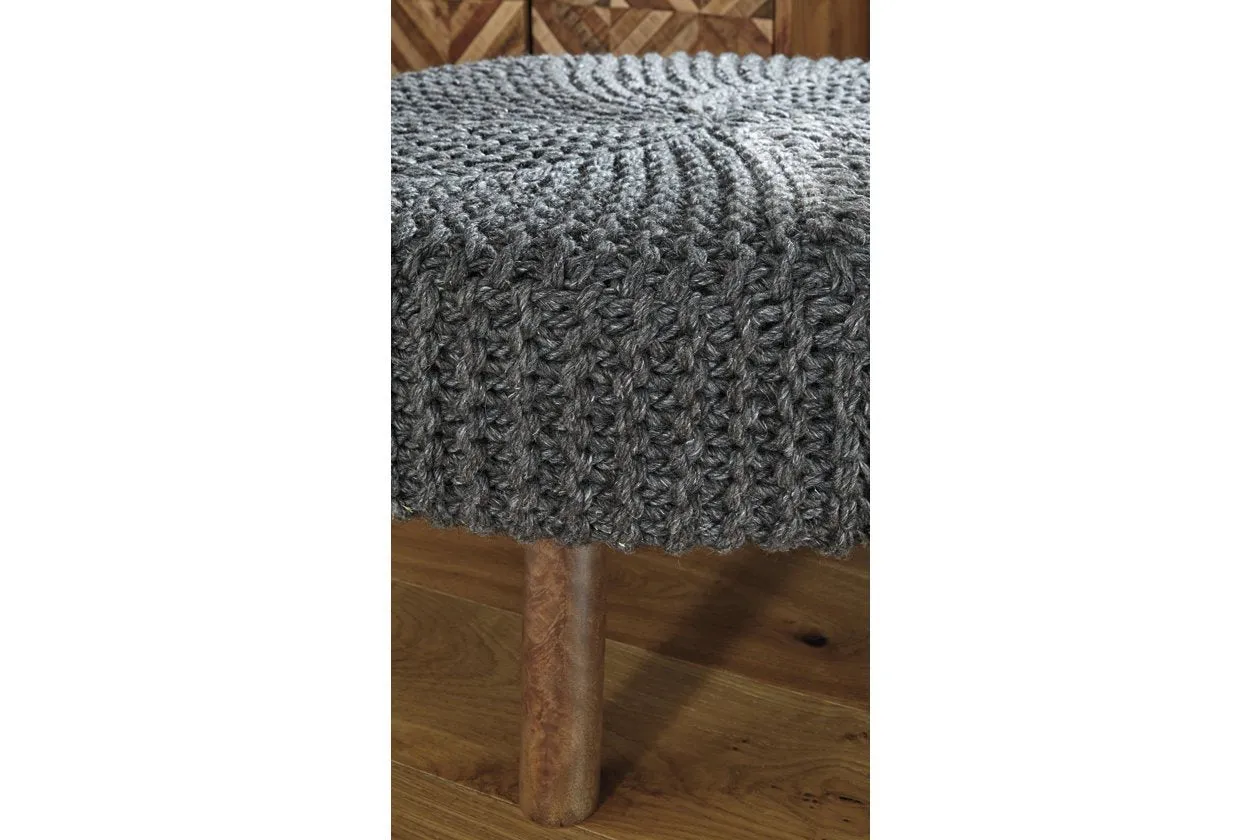 Jassmyn Charcoal Oversized Accent Ottoman