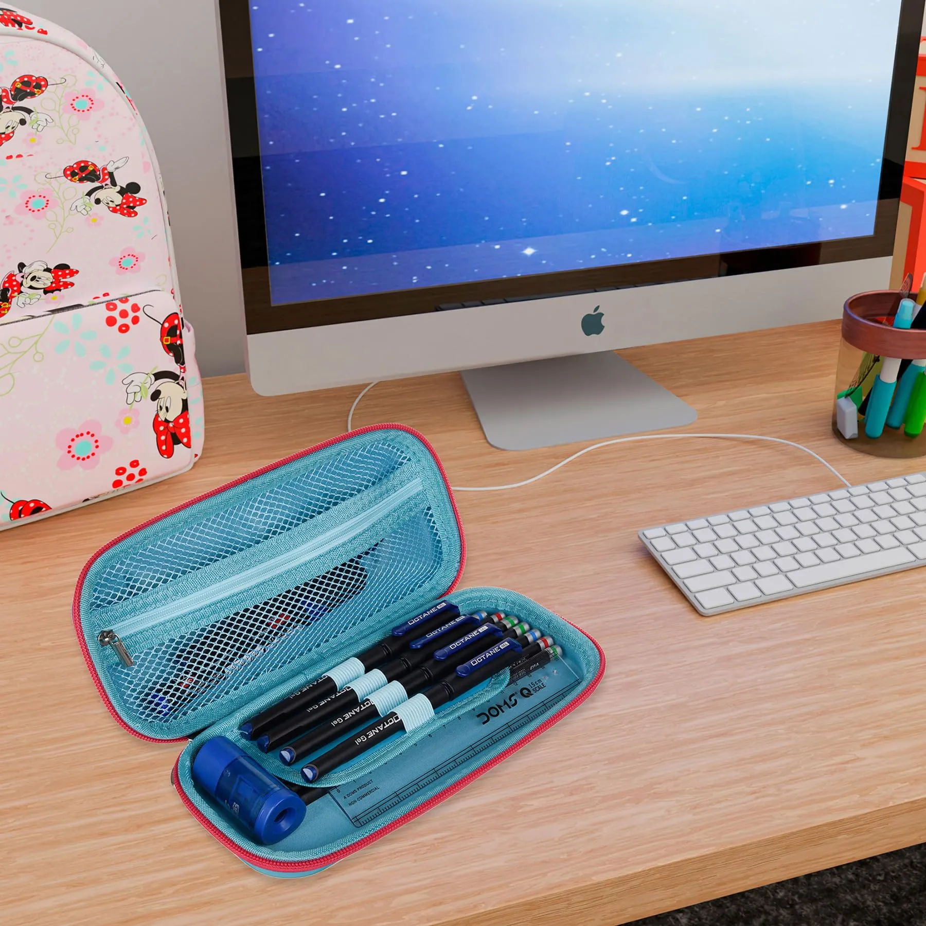 Kuber Industries Disney Frozen-II Pencil Pouch | School Pencil Case for Kids | Pen-Pencil Box for Kids | Geometry Box | Compass Box | School Stationery Supplies | Pack of 2 | Blue