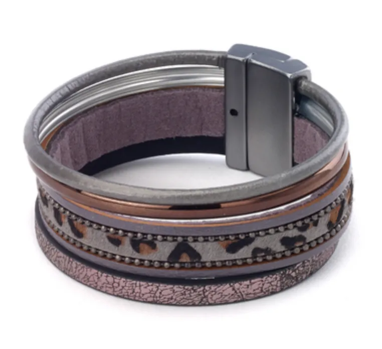 Leopard Print Leather Bracelet