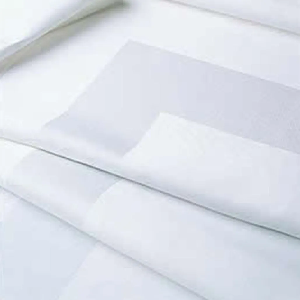 Linen Blend Table Runner with Satin Band - Townhouse by Charles Gallen