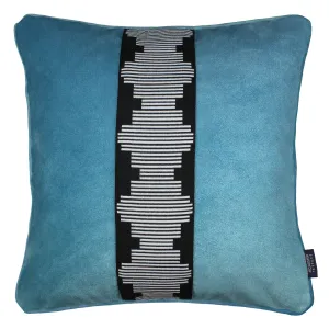 Maya Striped Duck Egg Blue Velvet Cushion