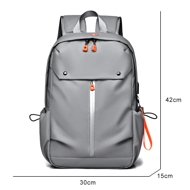 Men's USB Charging Waterproof PU Leather Backpack