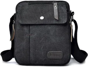 MosaiRudo Men's Canvas Small Messenger Bag,Casual Shoulder Bag for Men Women,Chest Bag Travel Carry BagMulti-pocket Purse