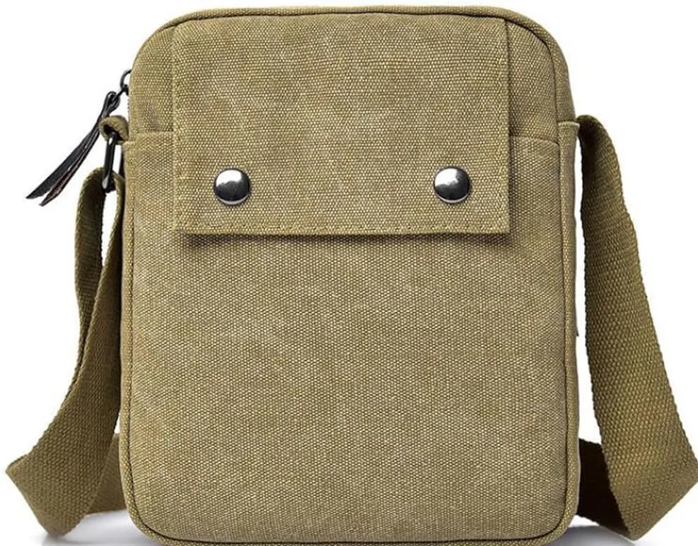 MosaiRudo Men's Canvas Small Messenger Bag,Casual Shoulder Bag for Men Women,Chest Bag Travel Carry BagMulti-pocket Purse