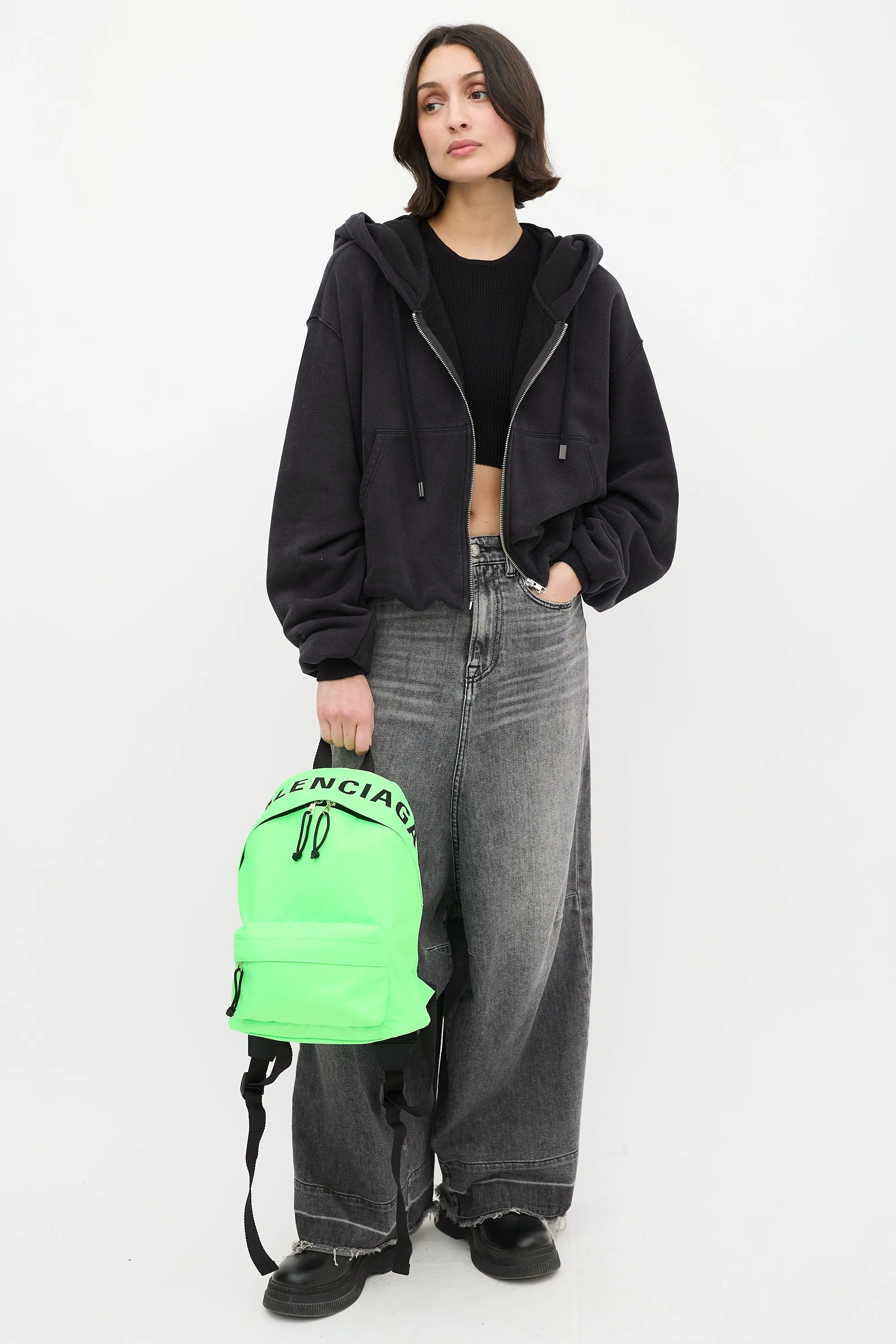Neon Green Small Wheel Logo Backpack