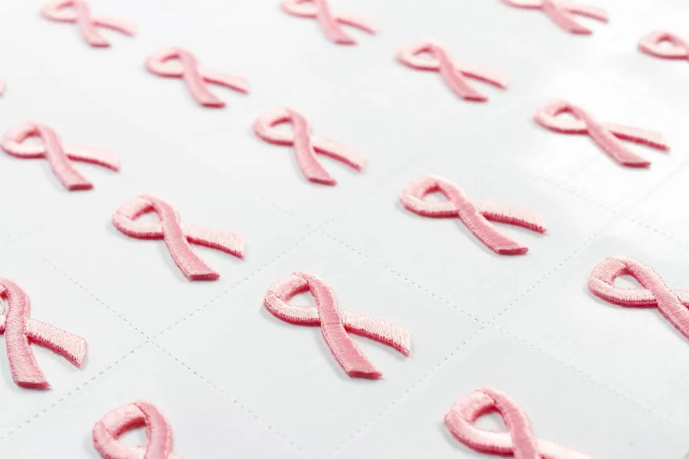 Pink Ribbon Embroidered Stick-ons - 25-pack