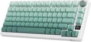 RK ROYAL KLUDGE M75 Wireless Mechanical Keyboard with OLED Display & Knob 2.4GHz/BT5.1/Wired Gaming Keyboard 75% Gasket Mounted 81-Key Side Printed PBT Keycap, RGB Backlit Hot Swappable Cloud Switch