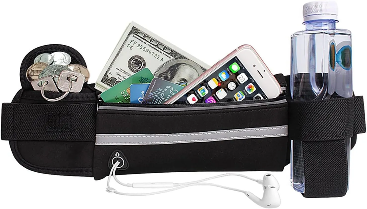 Slim Running Belt for Men, Waterproof Fanny Pack for Men,Phone Holder for Running,Reflective Waist Bag for Women,Runners Belt Pouch,Money Belt,Waist Pack Bag for Camping Workout Running Travel