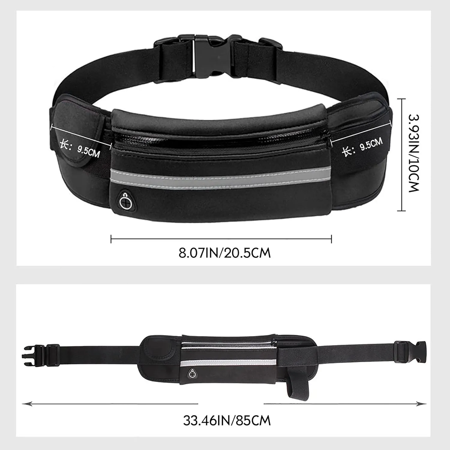 Slim Running Belt for Men, Waterproof Fanny Pack for Men,Phone Holder for Running,Reflective Waist Bag for Women,Runners Belt Pouch,Money Belt,Waist Pack Bag for Camping Workout Running Travel