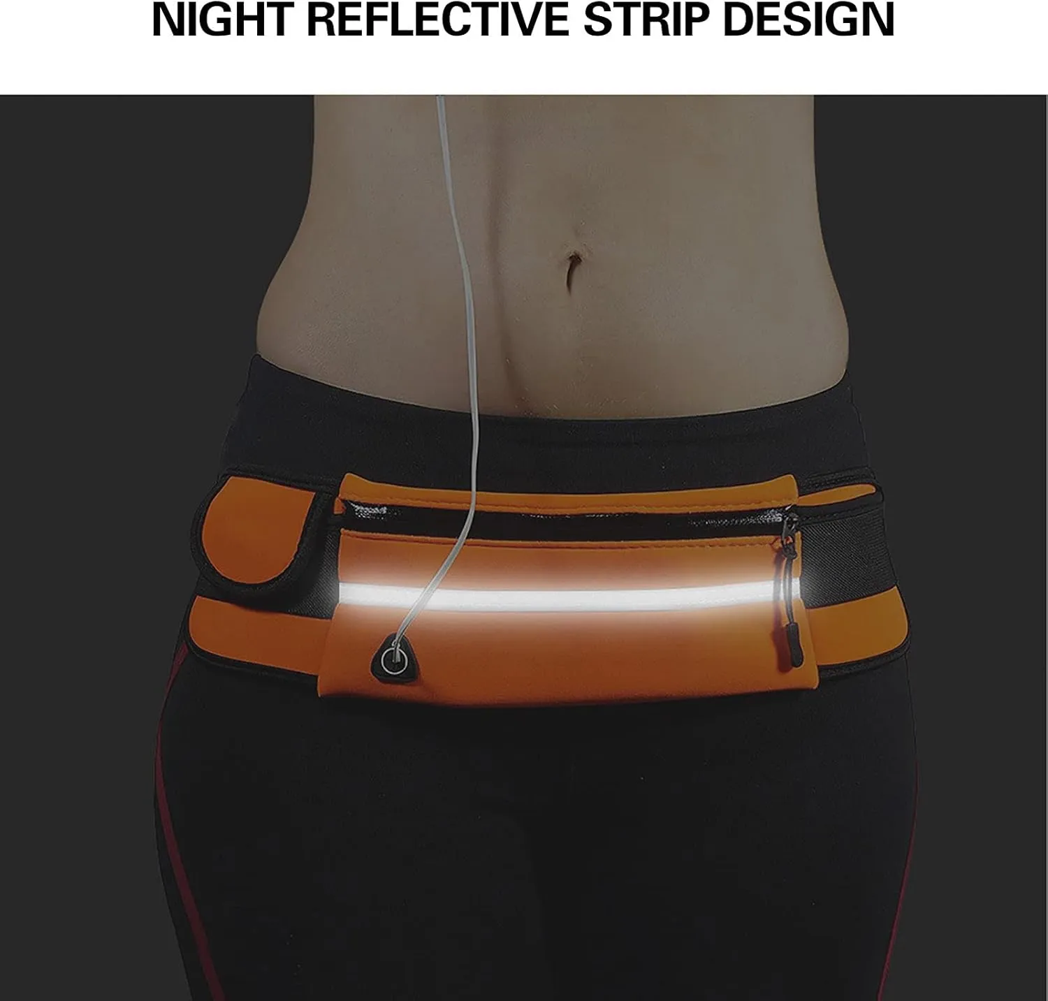 Slim Running Belt for Men, Waterproof Fanny Pack for Men,Phone Holder for Running,Reflective Waist Bag for Women,Runners Belt Pouch,Money Belt,Waist Pack Bag for Camping Workout Running Travel