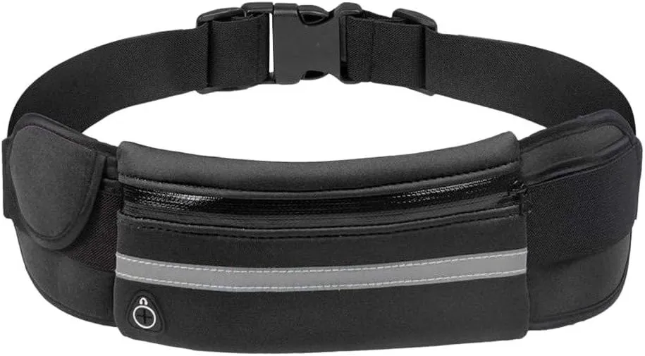 Slim Running Belt, Waterproof Fanny Pack for Men,Phone Holder for Running,Reflective Waist Bag for Men,Runners Belt Pouch,Money Belt,Waist Pack for Running Camping Workout Travel