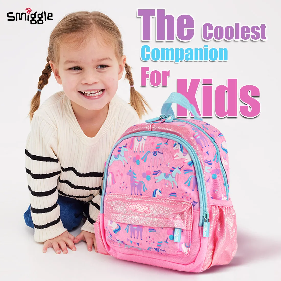 Smiggle Glide Teeny Tiny Backpack Pink, 3Y 