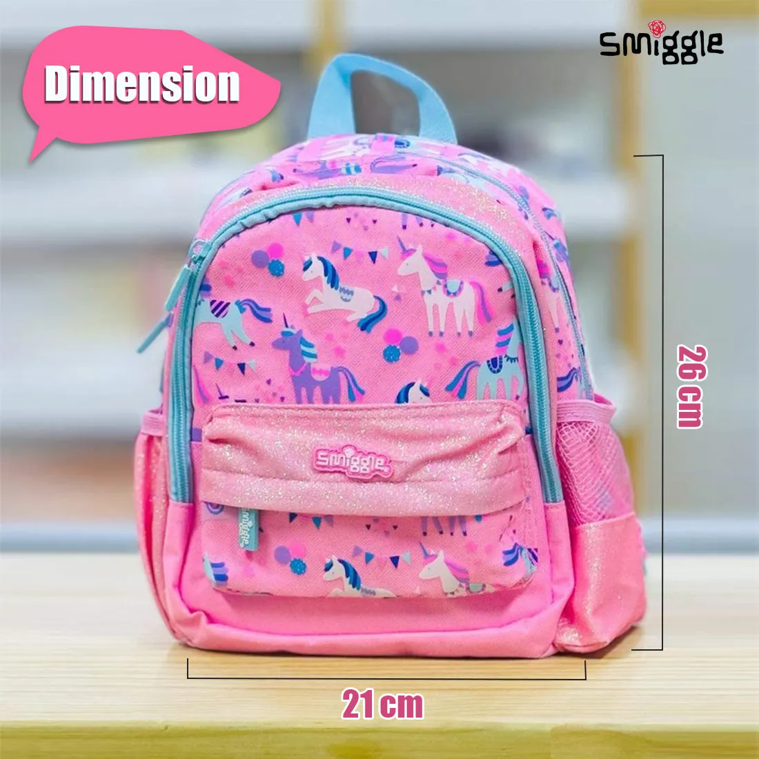 Smiggle Glide Teeny Tiny Backpack Pink, 3Y 