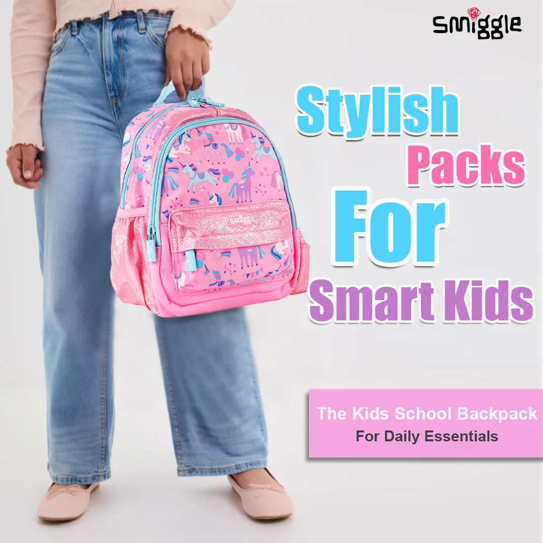 Smiggle Glide Teeny Tiny Backpack Pink, 3Y 