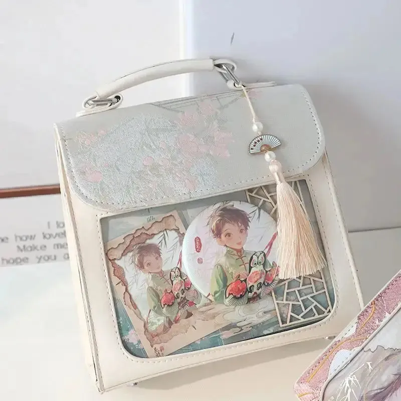 Sohiwoo Vintage Women Backpacks Chinese Style Traditional Aesthetic Badge Ita Bag Floral Embroidered Designer Mochilas Para Mujer