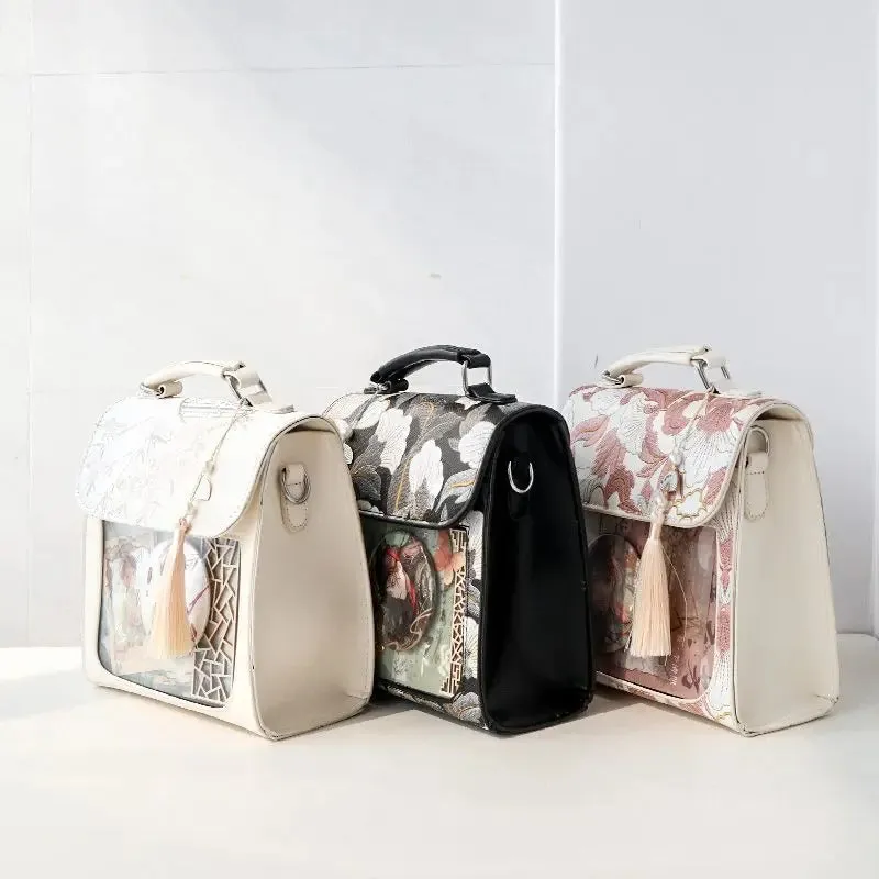 Sohiwoo Vintage Women Backpacks Chinese Style Traditional Aesthetic Badge Ita Bag Floral Embroidered Designer Mochilas Para Mujer