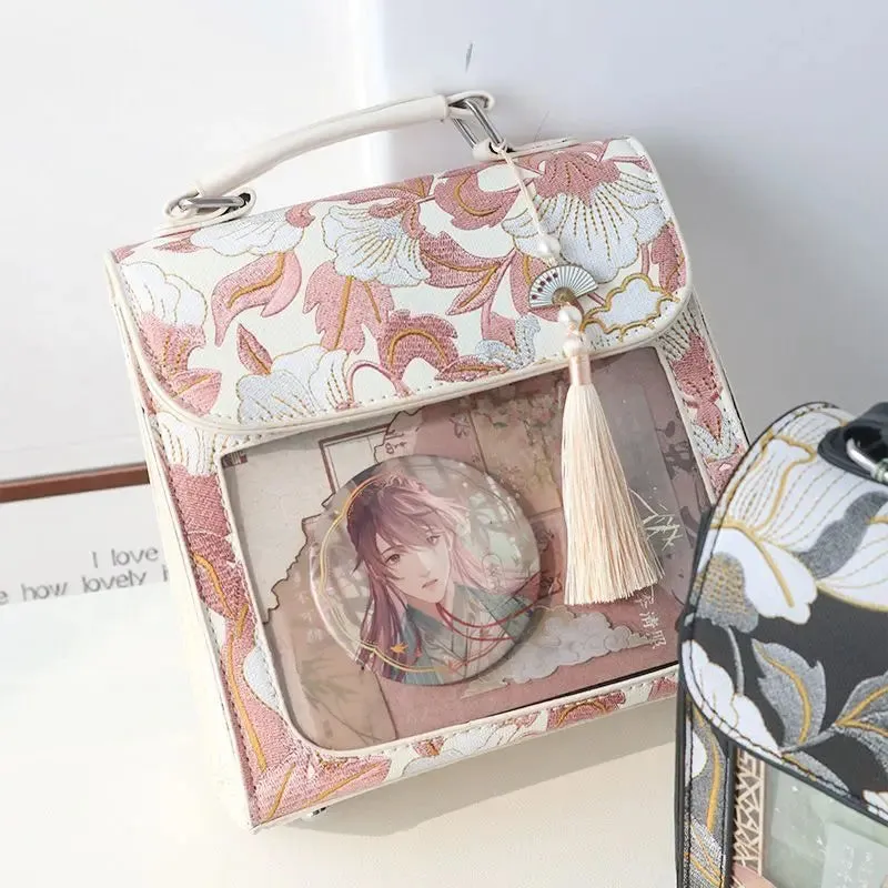 Sohiwoo Vintage Women Backpacks Chinese Style Traditional Aesthetic Badge Ita Bag Floral Embroidered Designer Mochilas Para Mujer