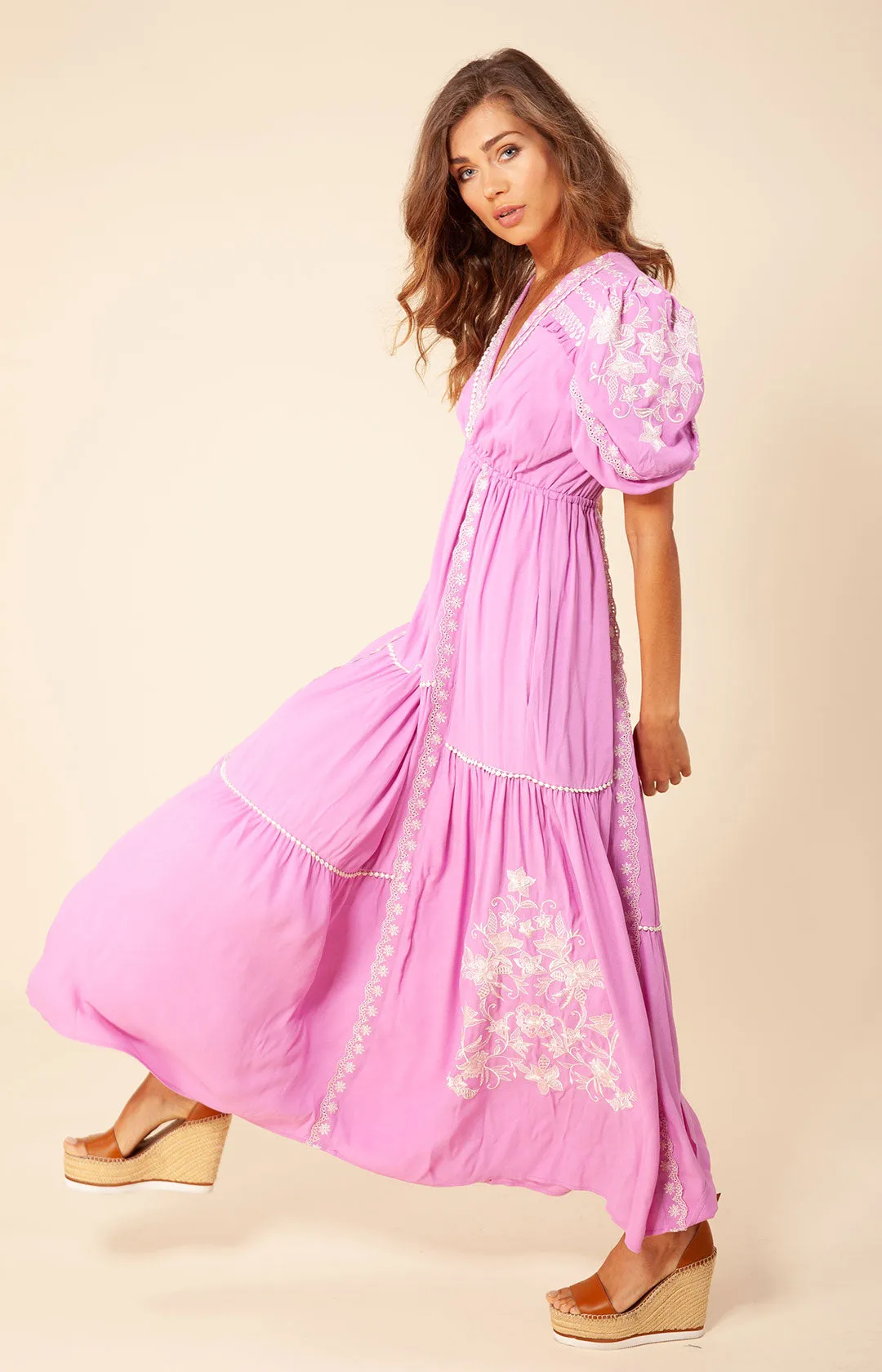 Stephani Embroidered Maxi Dress
