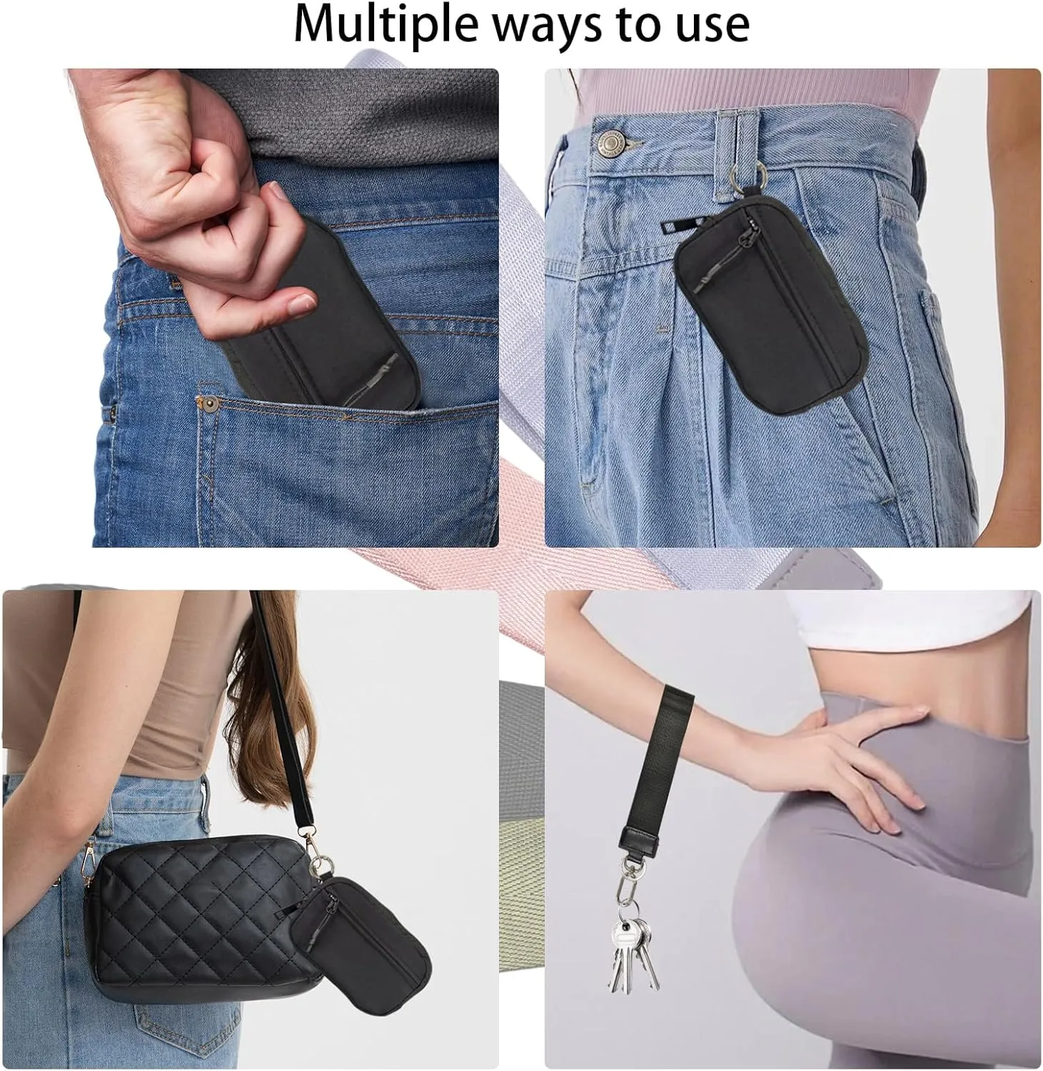 The Iris' Wallet 2nd Gen, 63.6"" The Iris Pouch Wristlet, Zippered Card Case With Id Window/Hand strap (green), 15*9*2cm