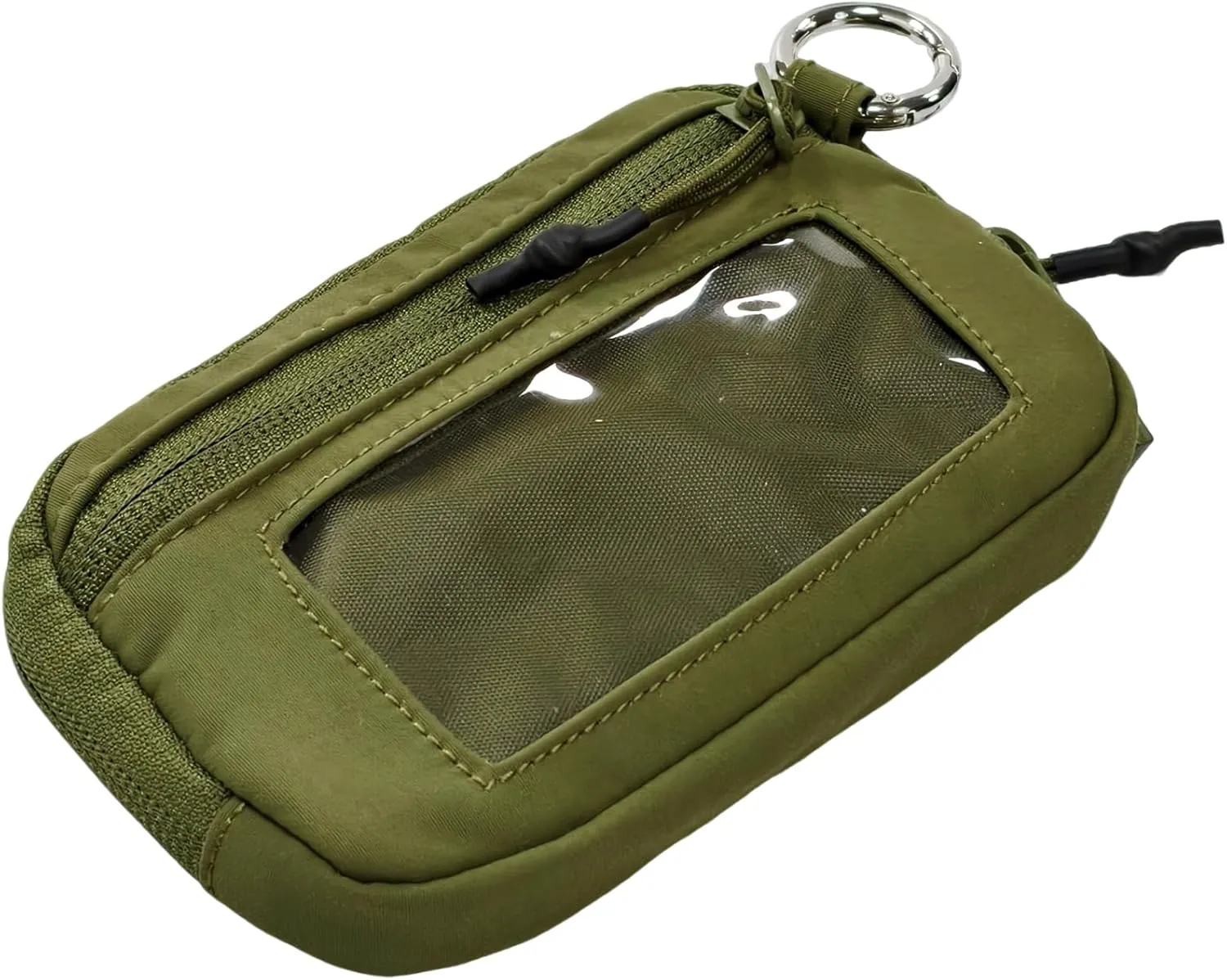 The Iris' Wallet 2nd Gen, 63.6"" The Iris Pouch Wristlet, Zippered Card Case With Id Window/Hand strap (green), 15*9*2cm