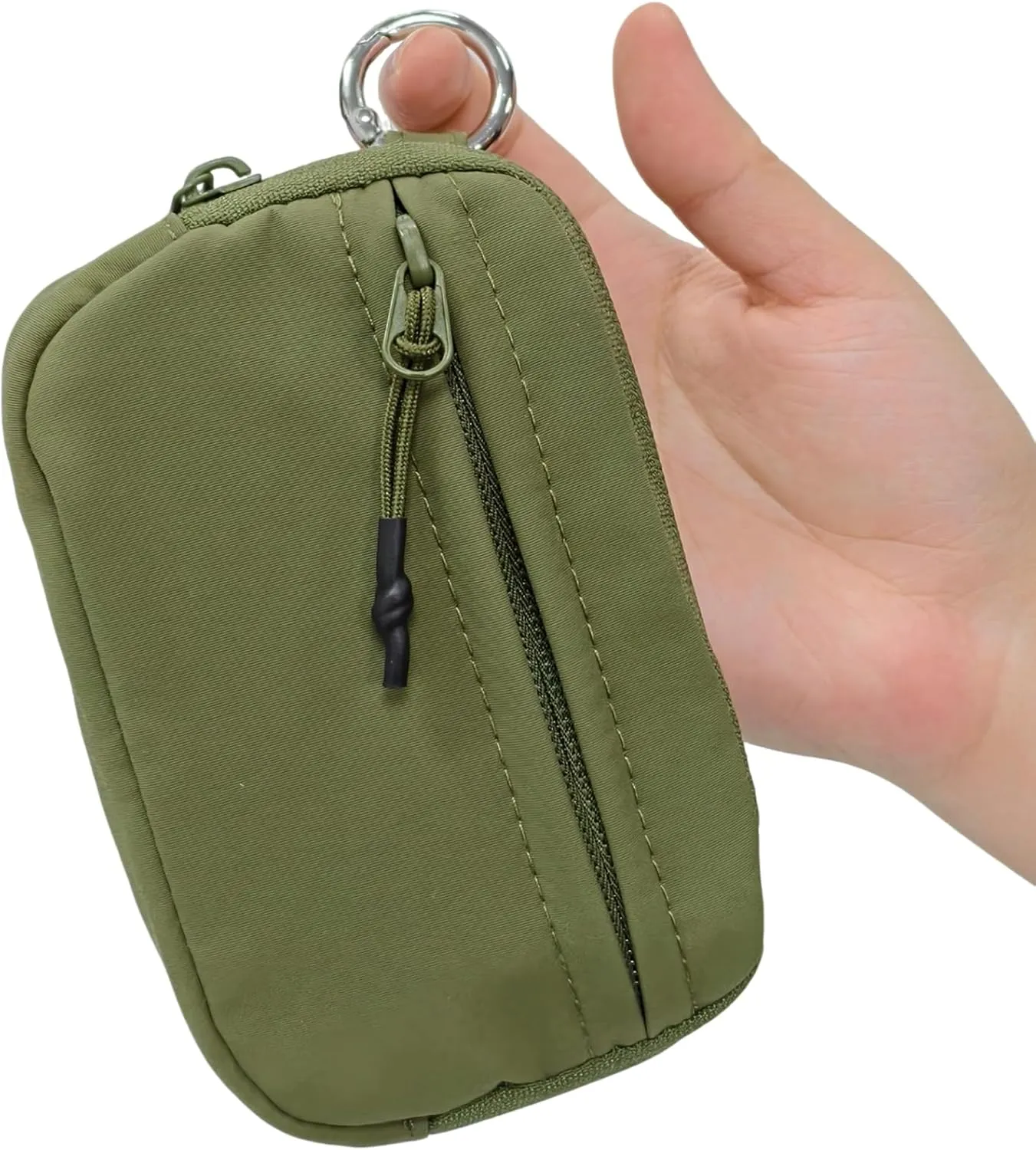 The Iris' Wallet 2nd Gen, 63.6"" The Iris Pouch Wristlet, Zippered Card Case With Id Window/Hand strap (green), 15*9*2cm
